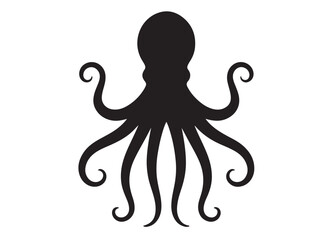 octopus logo silhouette vector design, octopus logo icon silhouette, sea animal vector silhouette, vector silhouette of octopus, octopus vector silhouette logo icon octopus on a white background