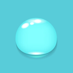 Realistic drop of water, collagen.
