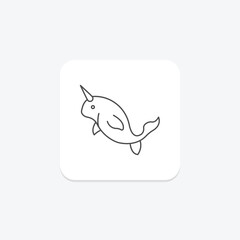 Narwhal, vector, pixel perfect, illustrator file