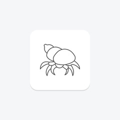 Hermit Crab, vector, pixel perfect, illustrator file