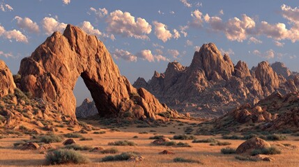 Desert mountain arch landscape