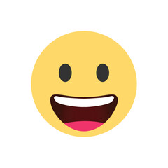 Happy smiling face emoji icon for web and mobile isolated. Social media emoticon, smiley.
