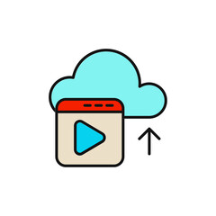 Cloud Uploader Icon, Cloud with Upload Arrow in Center.