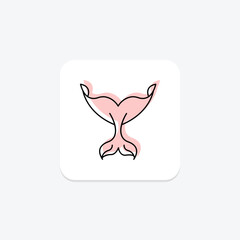 Whale Tail, vector, pixel perfect, illustrator file