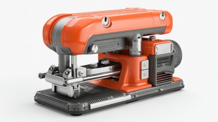 Fototapeta premium Modern orange and gray industrial machine