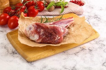 Raw lamb shank for cooking