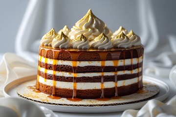 Decadent Caramel Cake Layers of Spiced Cake, Creamy Frosting, and Drizzled Caramel Perfection
