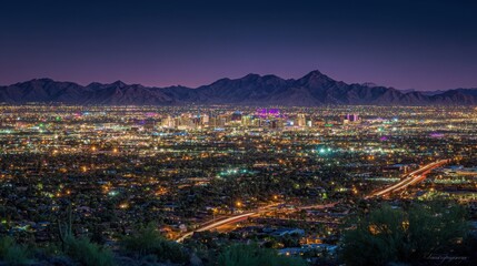 Fototapeta premium lights phoenix arizona night.