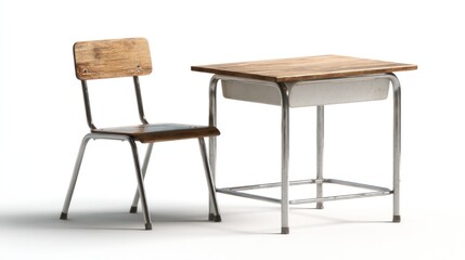 Fototapeta premium Simple school desk and chair