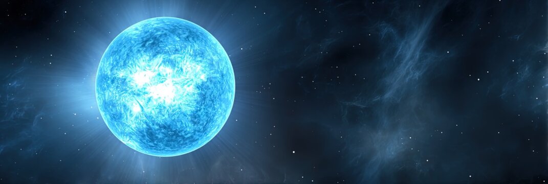 photo of blue supergiant in space 