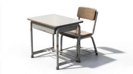 Simple school desk and chair (1)
