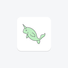 Narwhal, vector, pixel perfect, illustrator file