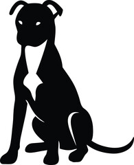 Sitting Dog Minimal Silhouette, Simple Black Pet Design