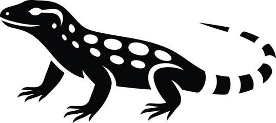 Lizard Silhouette Vector Art, Simple Reptile Design Illustration