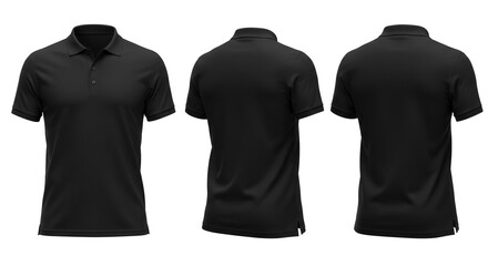 Black Polo Shirt Mockup Front Back Views Apparel Design Template