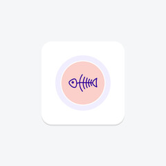 Fish Skeleton, vector, pixel perfect, illustrator file