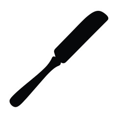 Silhouette of a Black Butter Knife Kitchen Utensil for Spreading Food