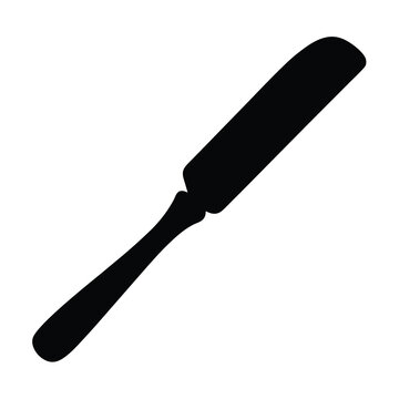 recommend clip art: Silhouette of a Black Butter Knife Kitchen Utensil for Spreading Food