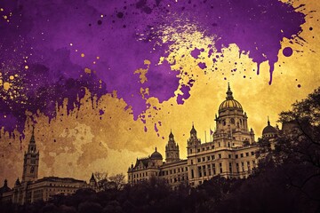 abstract grunge textured background purple gol 