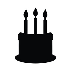 Delicious Birthday Cake with Three Lit Candles Festive Sweet Treat Celebration