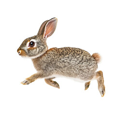 flat style illustration of running hare in motion
