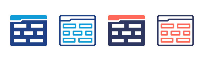 Layout icon sheet multiple style collection