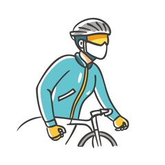 cyclist in windbreaker jacket icon, cyclist in windbreaker jacket vector illustration-simple illustration of cyclist in windbreaker jacket, perfect for cyclist in windbreaker jacket logos and icons