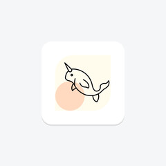 Narwhal, vector, pixel perfect, illustrator file