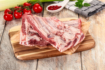 Raw pork ribs for cooking