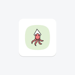 Squid, vector, pixel perfect, illustrator file
