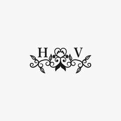 HV Initials Wedding Logo Vector Art  Icons  and Graphics
