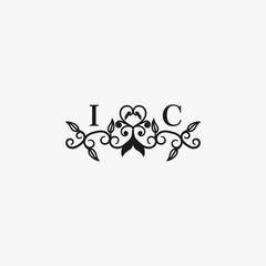 IC Initials Wedding Logo Vector Art  Icons  and Graphics