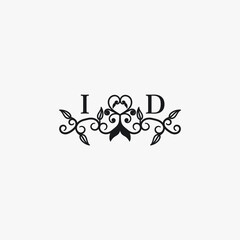 ID Initials Wedding Logo Vector Art  Icons  and Graphics