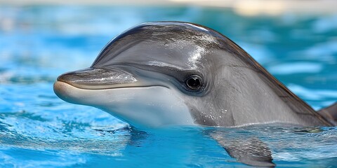 Fototapeta premium photo of playful baby dolphin 