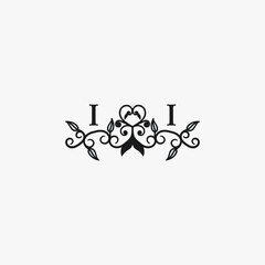 II Initials Wedding Logo Vector Art  Icons  and Graphics
