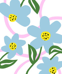 Kolorowe kwiaty – wektorowa ilustracjakwiaty, natura, rośliny, wiosna, lato, kolorowy, wektor, flora, bukiet, dekoracja, ilustracja, piękno
