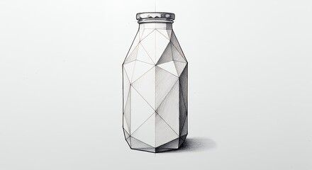 Pencil sketch of a modern glass bottle
