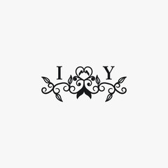 IY Initials Wedding Logo Vector Art  Icons  and Graphics
