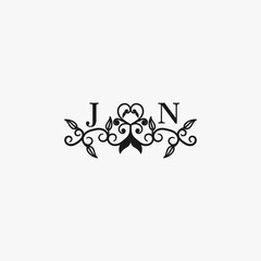 JN Initials Wedding Logo Vector Art  Icons  and Graphics