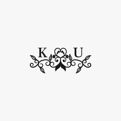 KU Initials Wedding Logo Vector Art  Icons  and Graphics