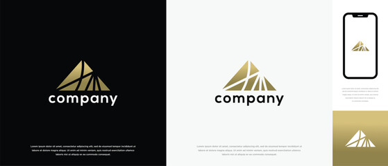Triangle pyramid logo design. Triangle pyramid logo icon