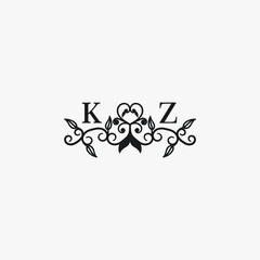 KZ Initials Wedding Logo Vector Art  Icons  and Graphics