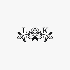 LK Initials Wedding Logo Vector Art  Icons  and Graphics