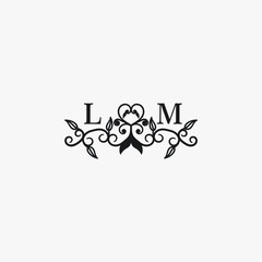 LM Initials Wedding Logo Vector Art  Icons  and Graphics