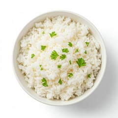 White Rice in Bowl with Parsley