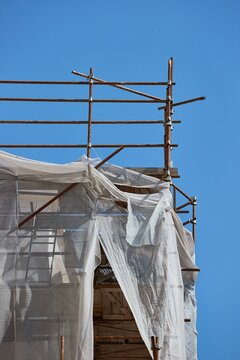 Scaffolding at a construction site