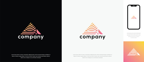 Triangle pyramid logo design. Triangle pyramid logo icon