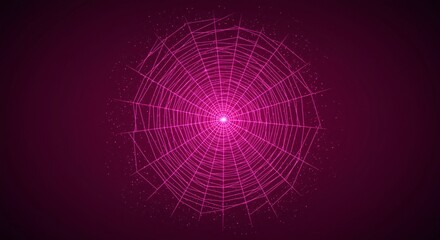 Abstract Pink Spiderweb Design on a Dark Background