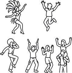 Fototapeta premium Dance and movement icons set – silhouette, energetic and simple designs