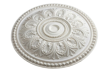 Naklejka premium PNG Ornate circular ceiling medallion with intricate floral and beaded design